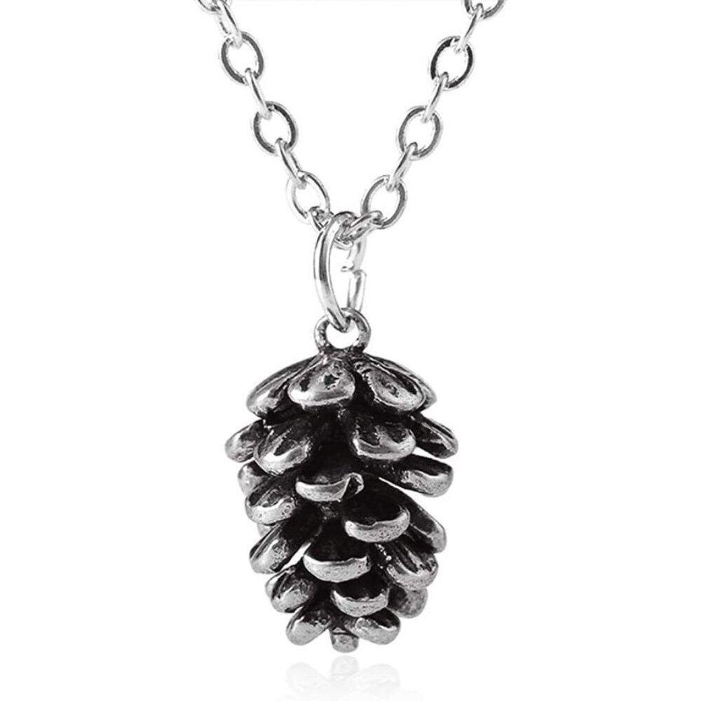 Metal Pine Nuts Necklace Charm Retro Pinecone Nut Plant Specimen Pendants Neckla